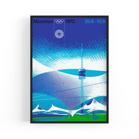 Munich, Germany "Munchen 1972 Olympic Games" by Otl Aicher | Framed Vintage Travel Poster