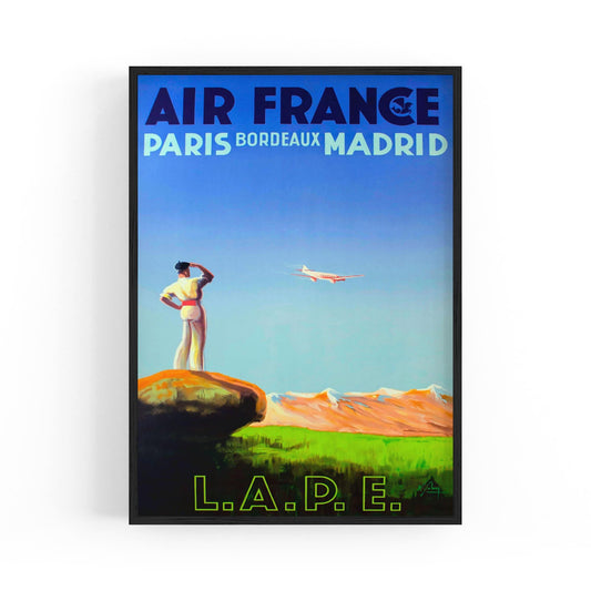 Air France Paris, Bordeaux & Madrid by by Albert Solon | Framed Vintage Travel Poster