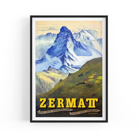 Zermatt, Switzerland by Emil Aufdenblatten | Framed Vintage Travel Poster