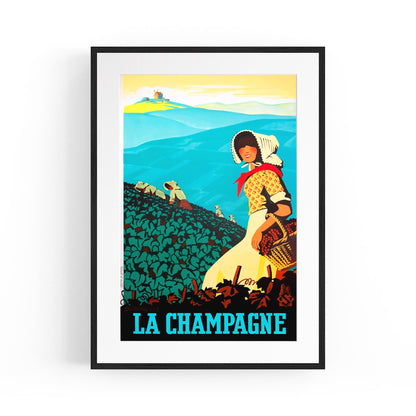 Champagne, France by Adrien Senechal | Framed Vintage Travel Poster