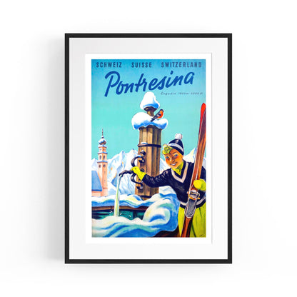 Pontresina, Switzerland | Framed Vintage Travel Poster
