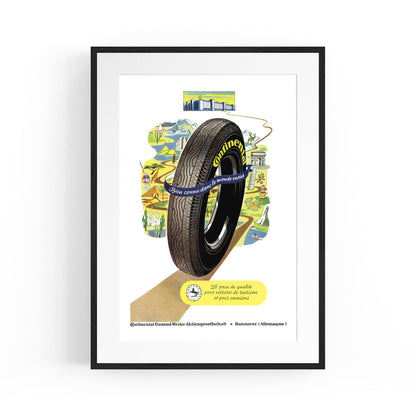 Continental Tyres French | Framed Vintage Poster