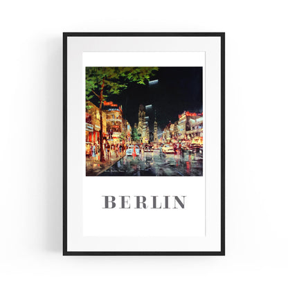 Berlin, Germany by Night by Reinhard Bartsch | Framed Vintage Travel Poster