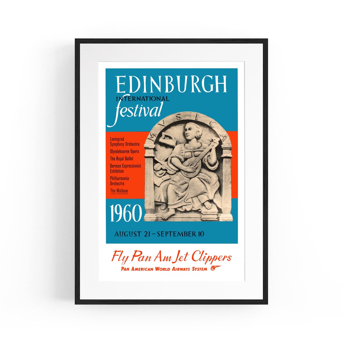 Edinburgh International Festival 1960, Scotland | Framed Vintage Travel Poster