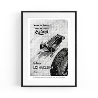 "Ambassador" French Car Tyre | Framed Vintage Poster