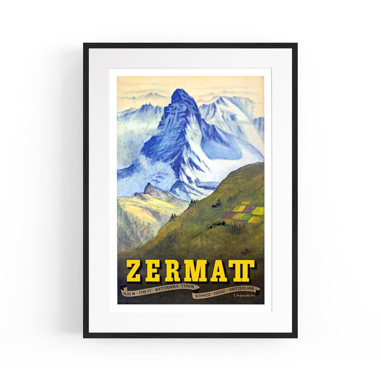 Zermatt, Switzerland by Emil Aufdenblatten | Framed Vintage Travel Poster