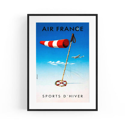 Air France - Winter Sports | Framed Vintage Travel Poster