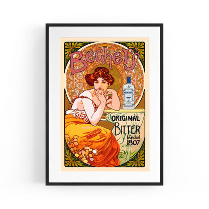Bechers Bitter Since 1807 by Alphonse Mucha | Framed Vintage Poster