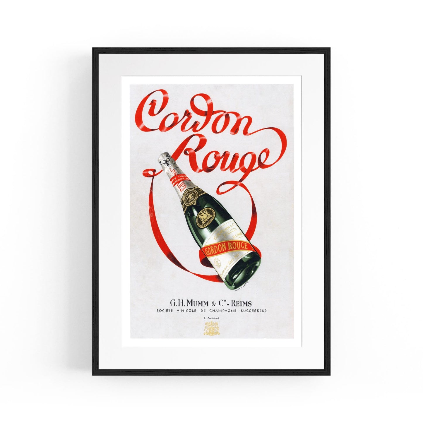 Cordon Rouge Champagne by Edmond Virtel | Framed Vintage Poster