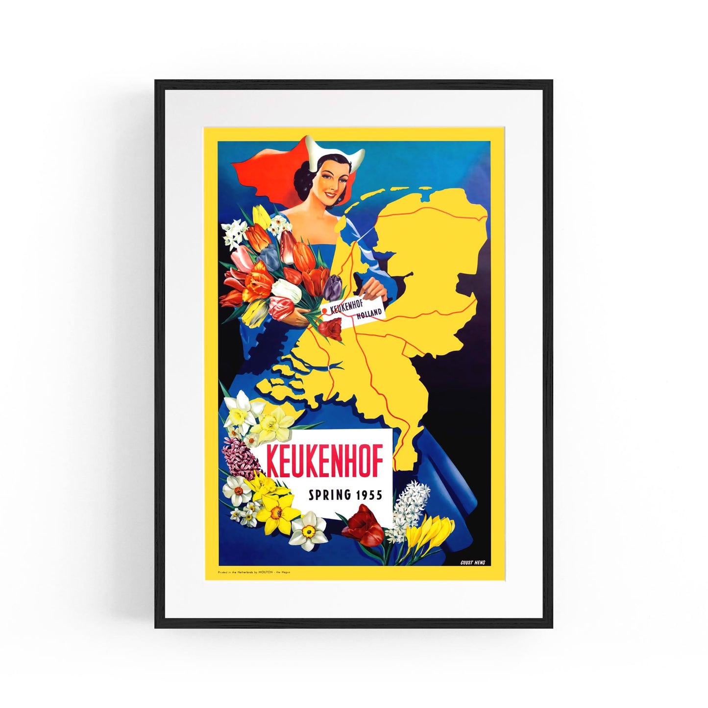 Keukenhof, Netherlands "Spring Tulips" | Framed Vintage Travel Poster