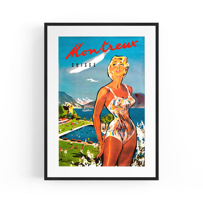 Montreux, Switzerland | Framed Vintage Travel Poster