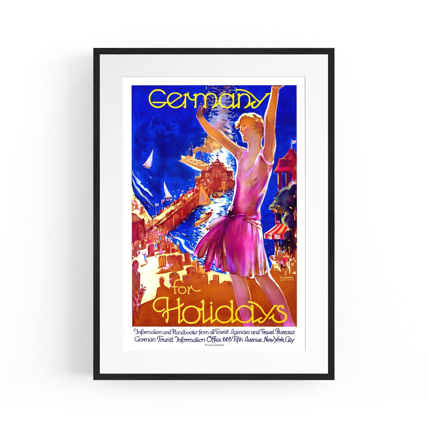 Coastal Region "Germany for Holidays" by B. Wulfsohn | Framed Vintage Travel Poster