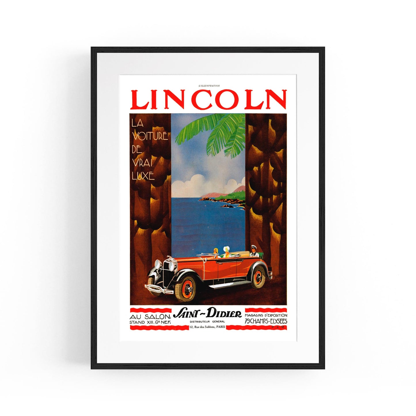 "Lincoln Saint Didier" French Car | Framed Vintage Poster