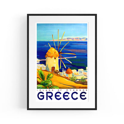 Island of Mykonos, Greece | Framed Vintage Travel Poster