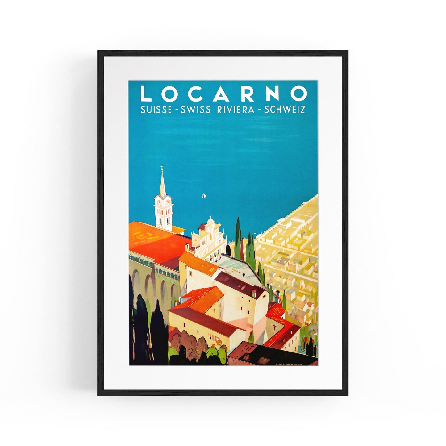 Locarno, Switzerland by Daniele Buzzi | Framed Vintage Travel Poster