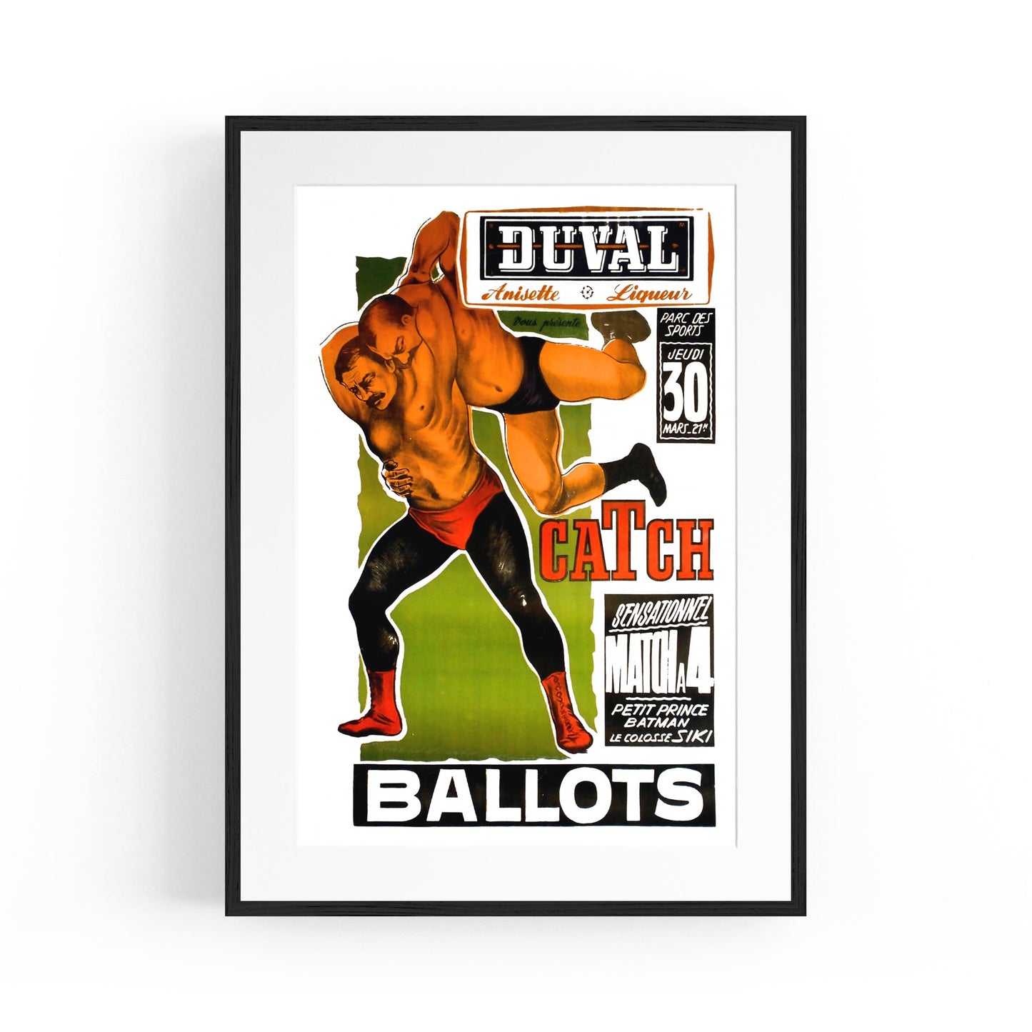 Duval French Wrestling Sports | Framed Vintage Poster