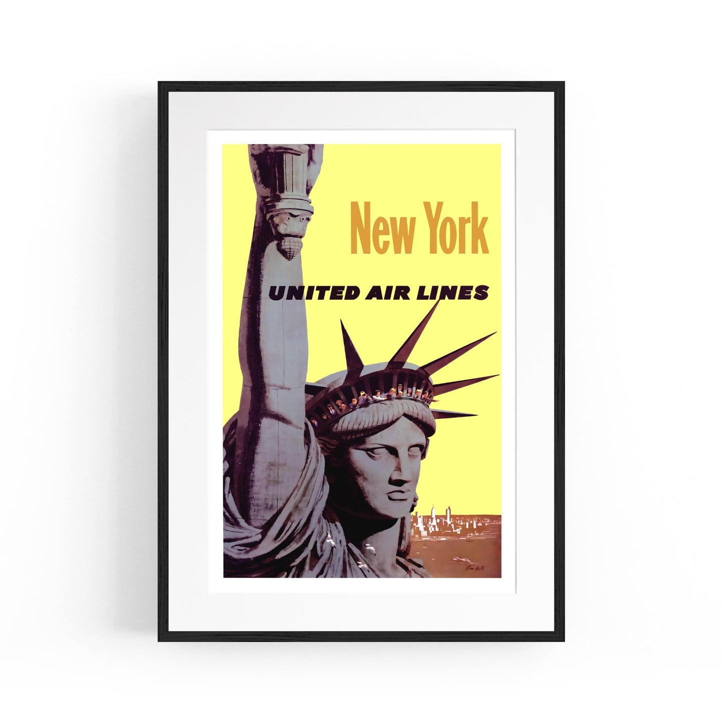 New York United Air Lines, United States of America | Framed Vintage Travel Poster