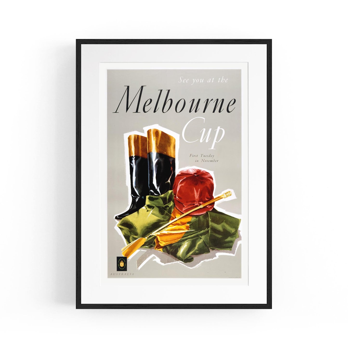 Melbourne Cup, Australia Horse Racing | Framed Vintage Poster