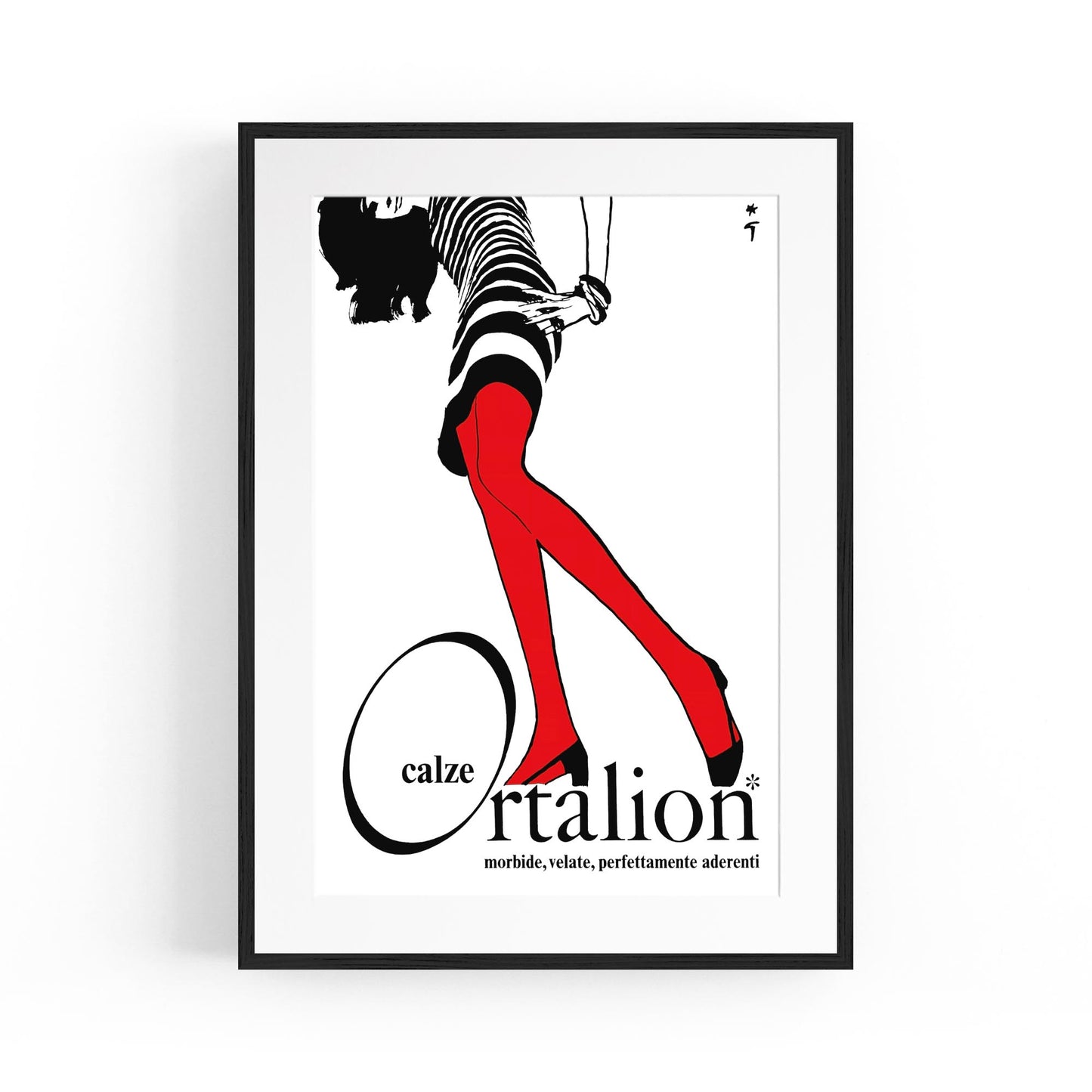 Italian Fashion "Calze Ortalion" | Framed Vintage Poster