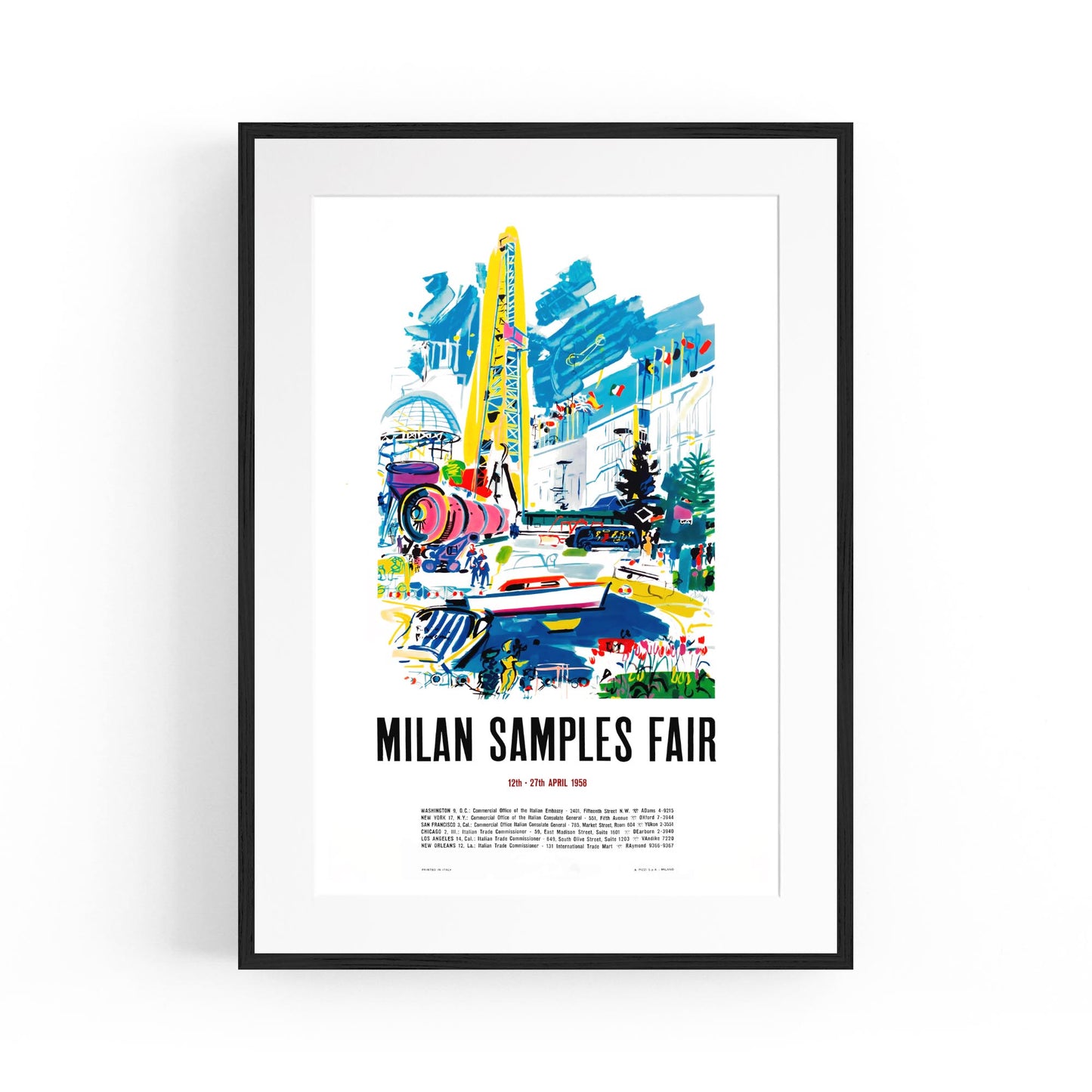 Milan, Italy "Milan Sample Fair" | Framed Vintage Travel Poster