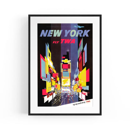 New York Fly TWA, United States of America | Framed Vintage Travel Poster