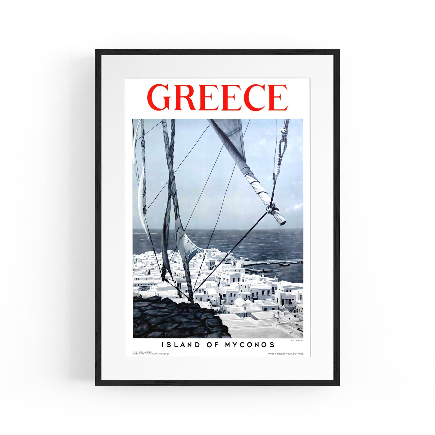 Island of Myconos, Greece | Framed Vintage Travel Poster