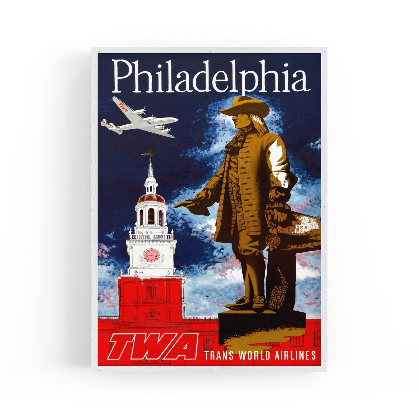 Philadelphia by TWA, United States of America | Framed Vintage Travel Poster