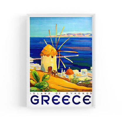 Island of Mykonos, Greece | Framed Vintage Travel Poster