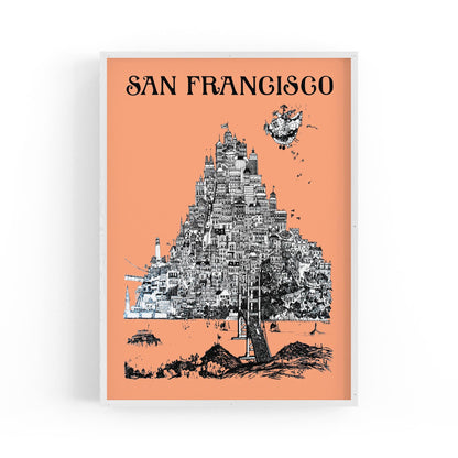 San Francisco, USA by David Schiller | Framed Vintage Travel Poster