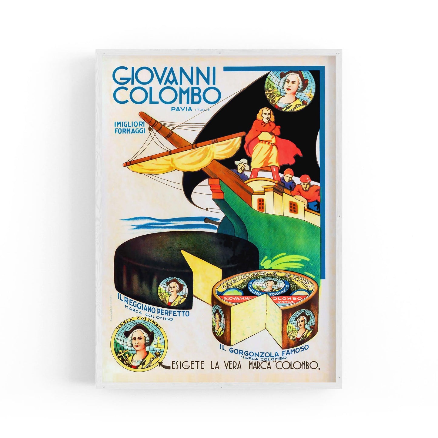 Giovanni Columbo Italian Cheese | Framed Vintage Poster