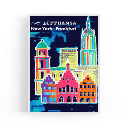 Frankfurt, Germany "Lufthansa" by Hans Rott | Framed Vintage Travel Poster