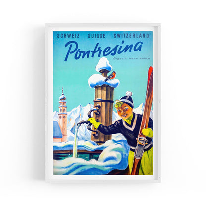 Pontresina, Switzerland | Framed Vintage Travel Poster