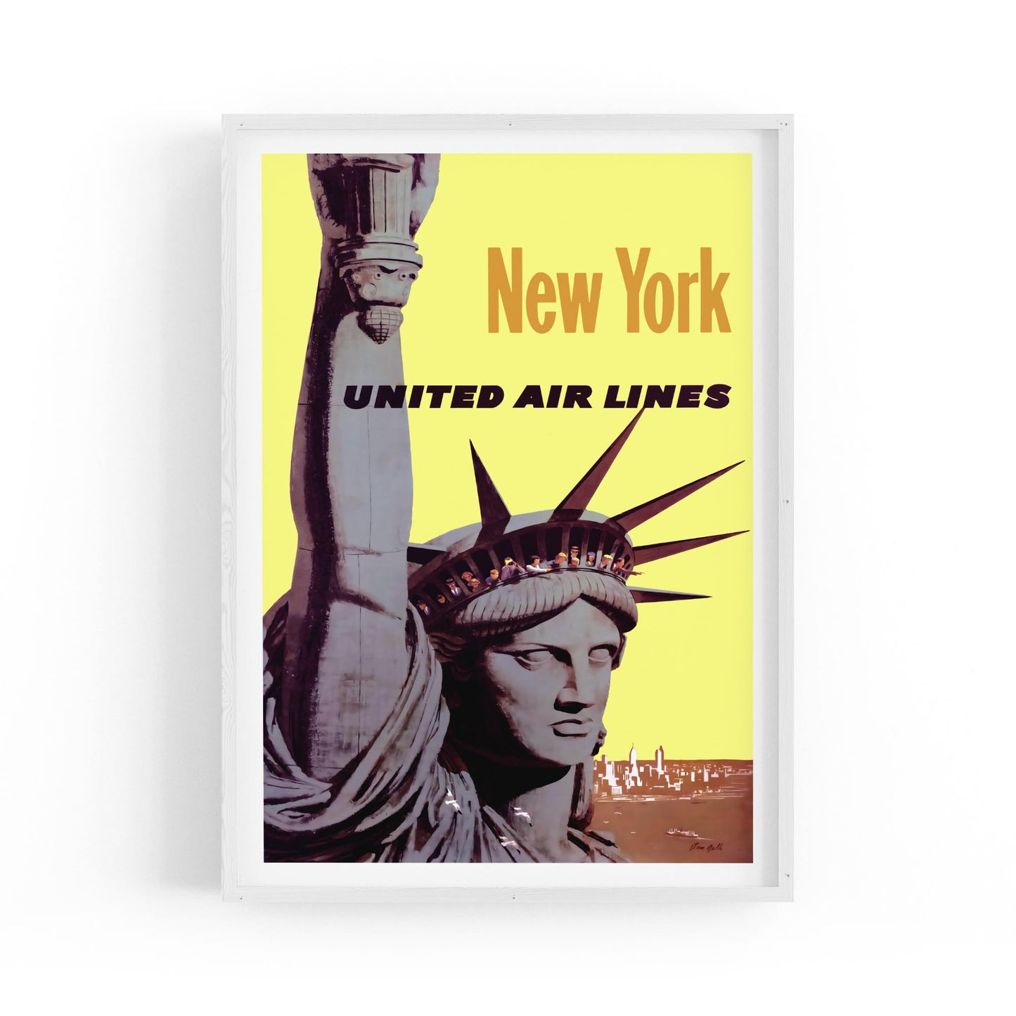 New York United Air Lines, United States of America | Framed Vintage Travel Poster