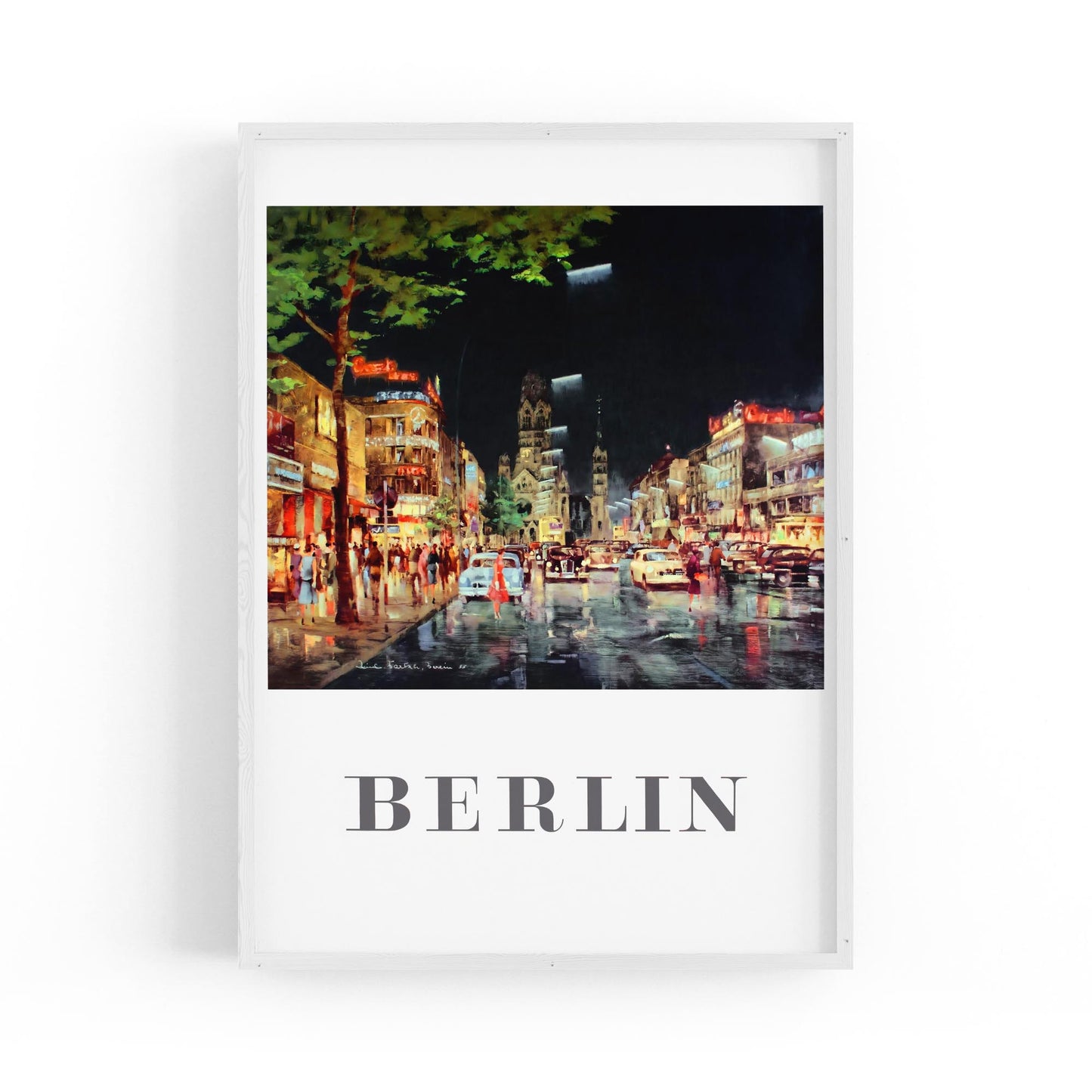 Berlin, Germany by Night by Reinhard Bartsch | Framed Vintage Travel Poster