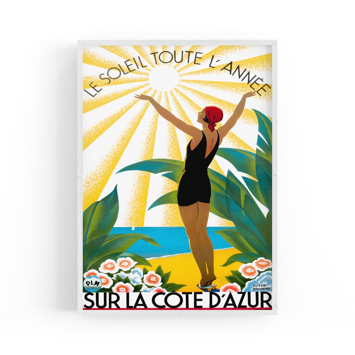 Cote d'Azur, France - "Le Soleil Toute L'Annee" by Roger Broders | Framed Vintage Travel Poster