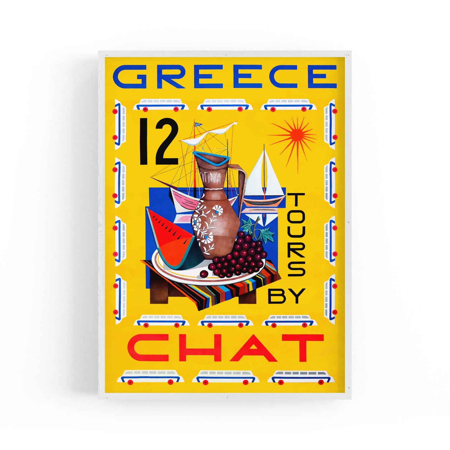 Greece Tours by Chat | Framed Vintage Travel Poster