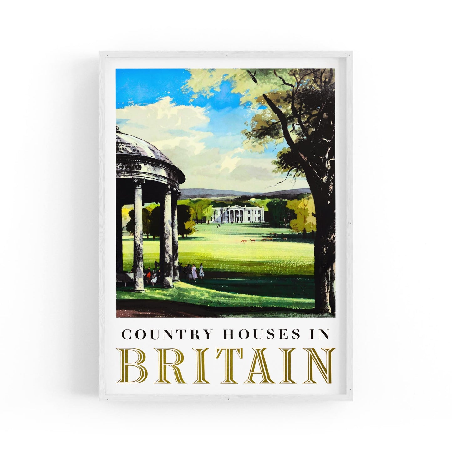 Country Houses In Britain by Rowland Hilder | Framed Vintage Travel Poster