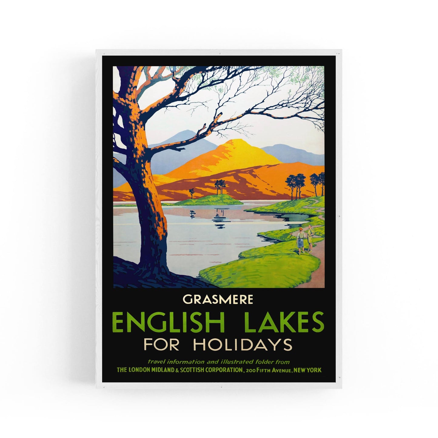 The Lake District, England "Grasmere for Holidays" | Framed Vintage Travel Poster
