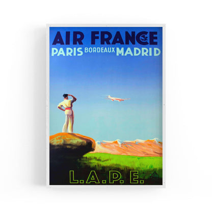 Air France Paris, Bordeaux & Madrid by by Albert Solon | Framed Vintage Travel Poster