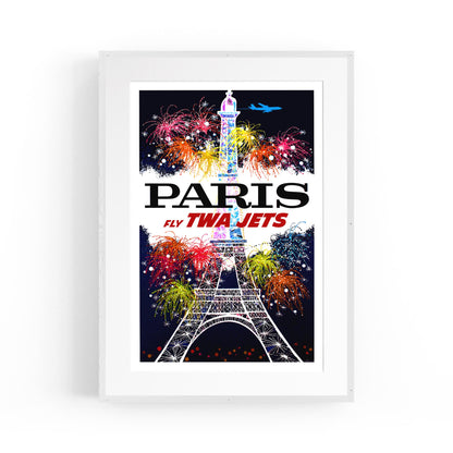 Paris, France "Fly TWA Jets to the City of Lights" | Framed Vintage Travel Poster