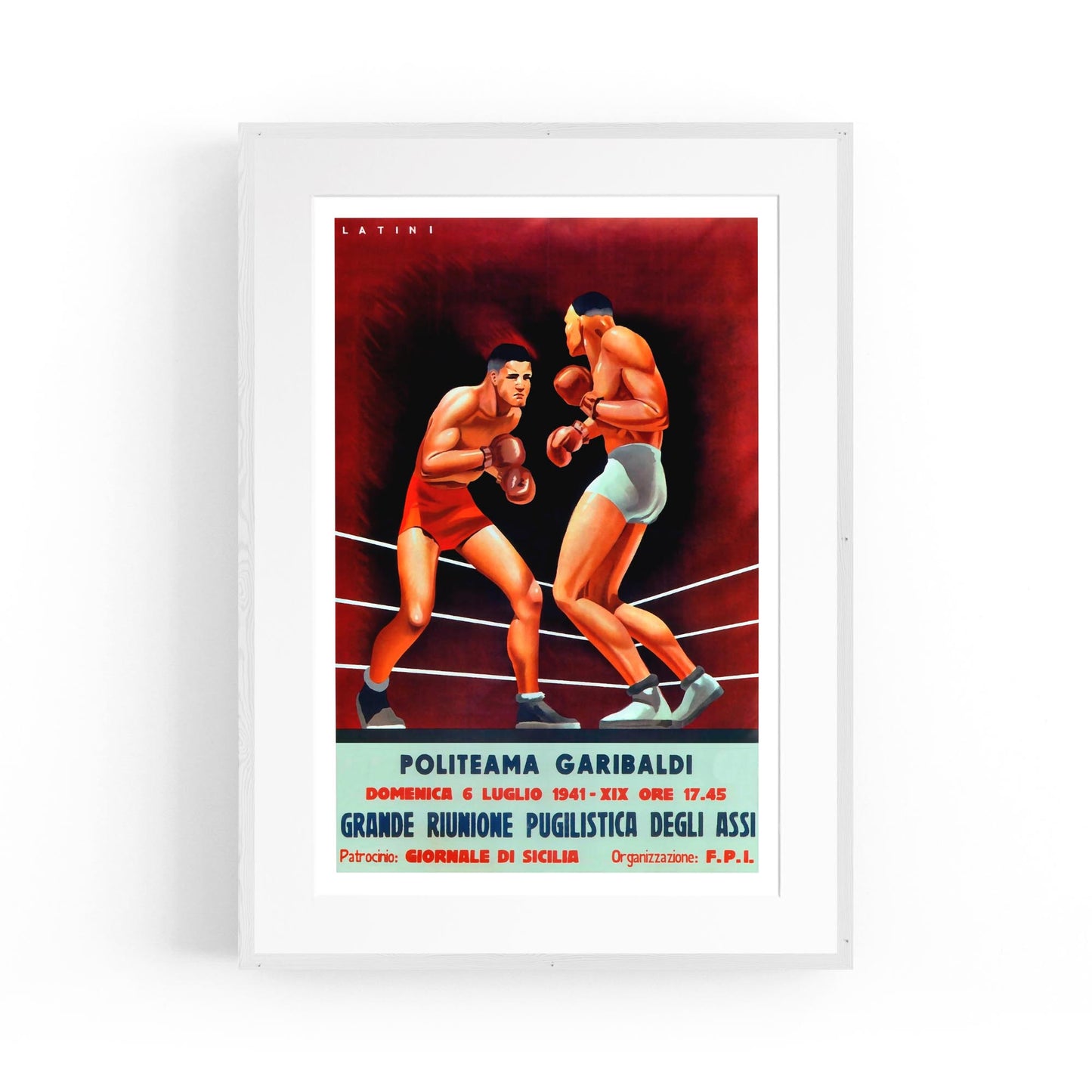 Politeama Garibaldi Boxing by Latini Sports | Framed Vintage Poster