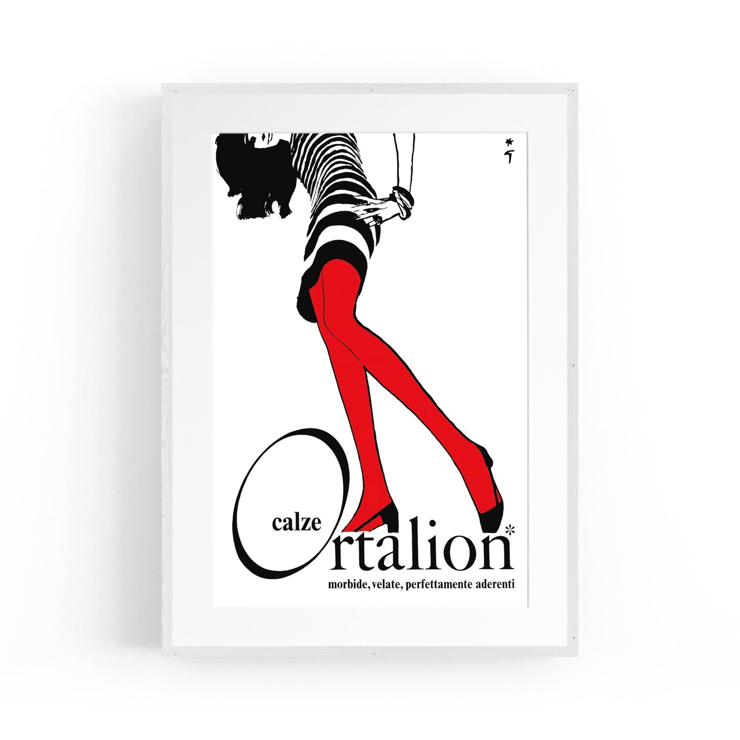 Italian Fashion "Calze Ortalion" | Framed Vintage Poster