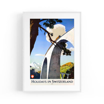 Holidays in Switzerland by Edmund Welf | Framed Vintage Travel Poster