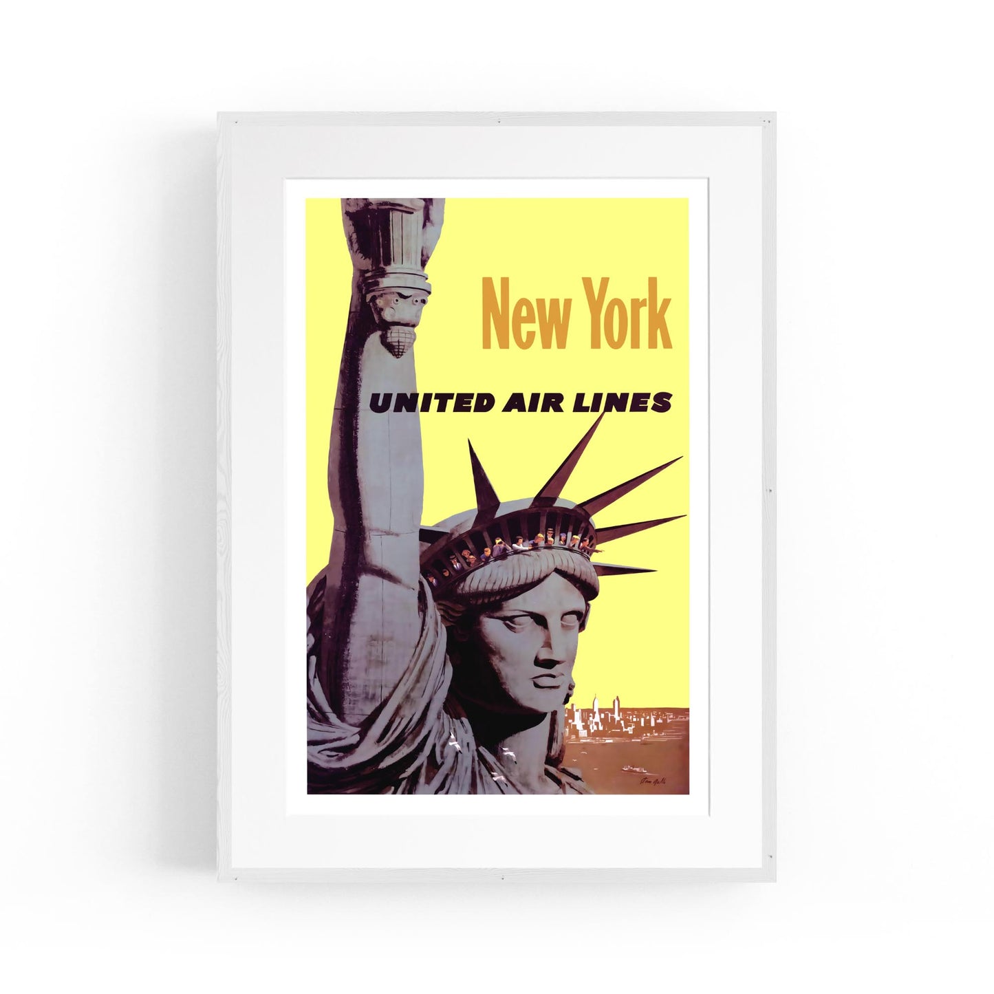 New York United Air Lines, United States of America | Framed Vintage Travel Poster