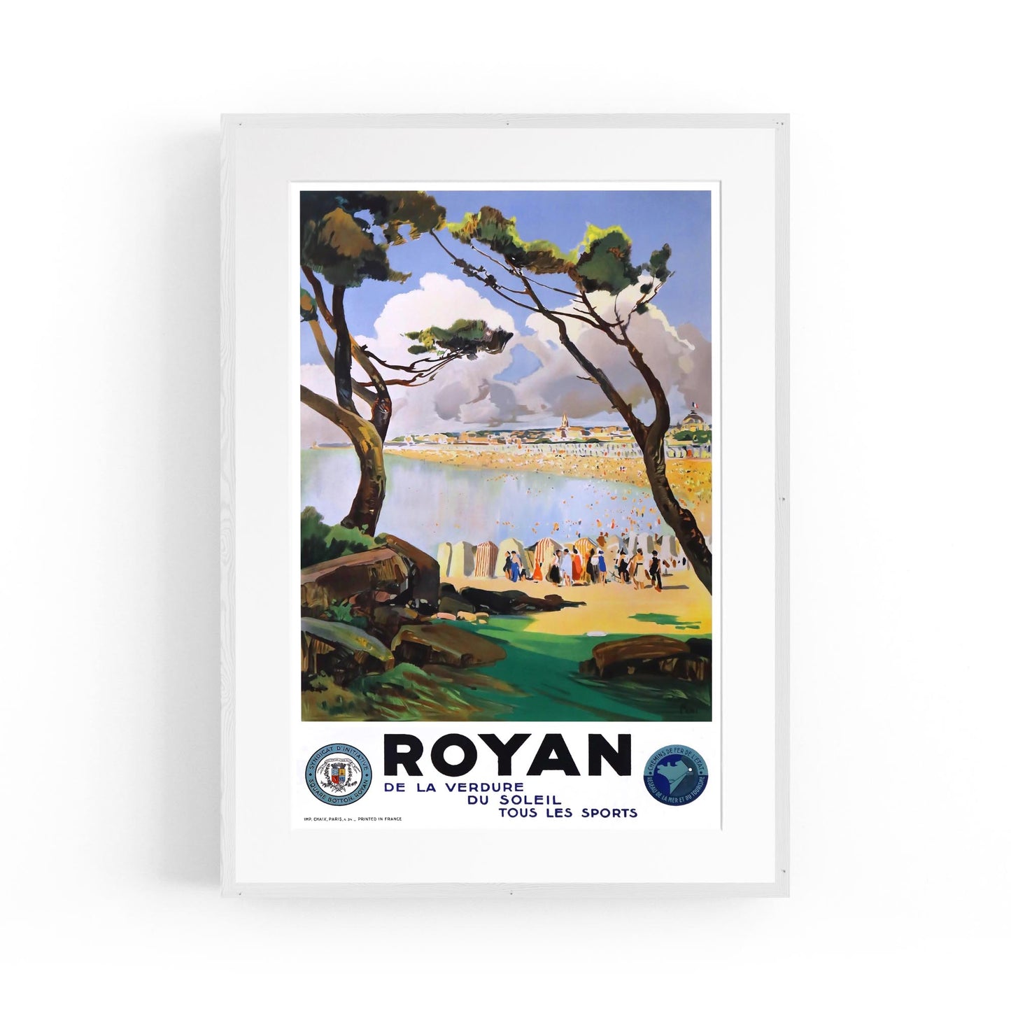 Beach of Royan, France "De La Verdure Du Soleil Tous Les Sports" | Framed Vintage Travel Poster