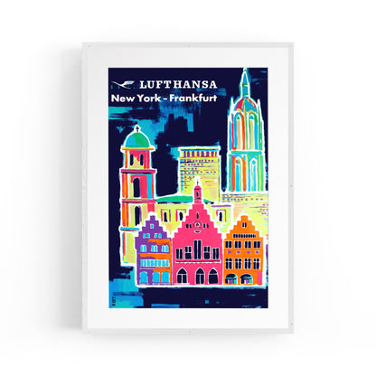 Frankfurt, Germany "Lufthansa" by Hans Rott | Framed Vintage Travel Poster