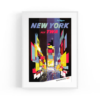 New York Fly TWA, United States of America | Framed Vintage Travel Poster