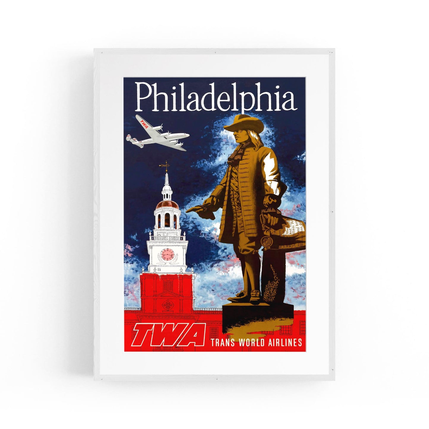 Philadelphia by TWA, United States of America | Framed Vintage Travel Poster