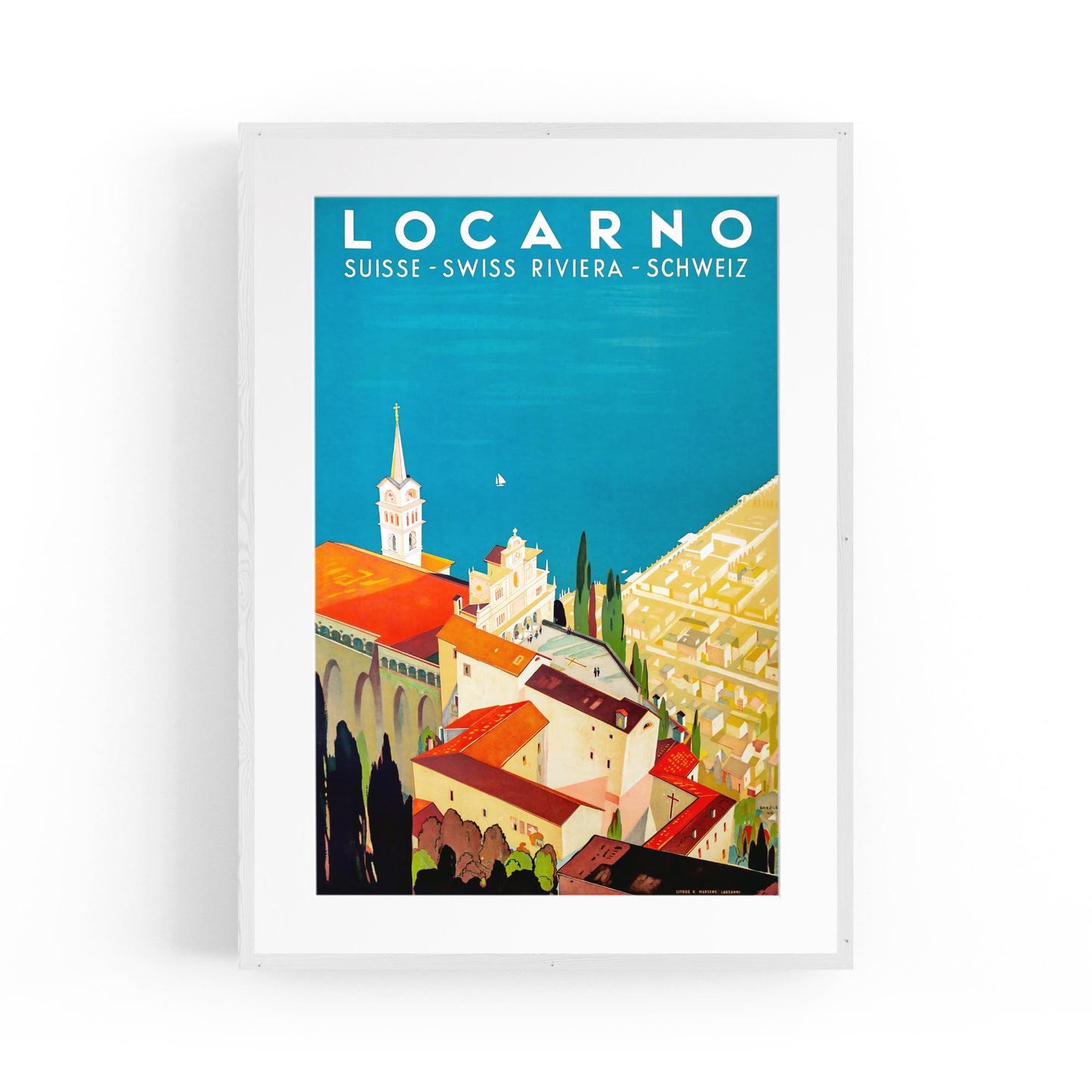 Locarno, Switzerland by Daniele Buzzi | Framed Vintage Travel Poster