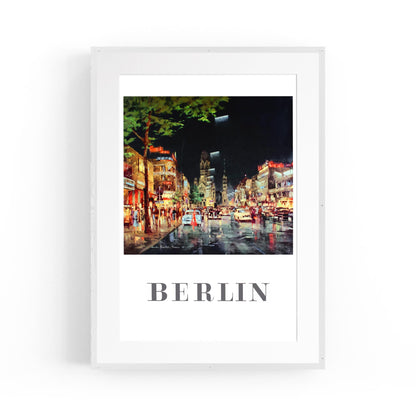 Berlin, Germany by Night by Reinhard Bartsch | Framed Vintage Travel Poster